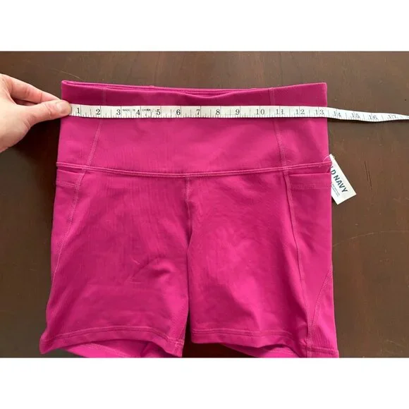 Old Navy NWT Active PowerPress High Rise Biker Shorts in Hot Pink Medium - Picture 8 of 10